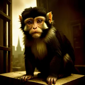 Wild Primate with Fierce Expression - Majestic Ape Portrait