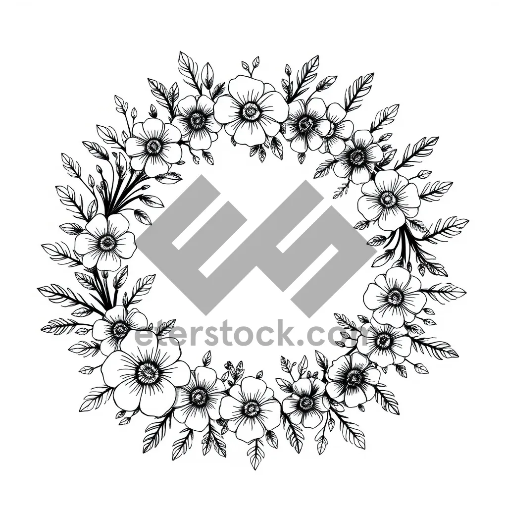 Picture of Festive Winter Snowflake Silhouette Decoration for Holiday Card