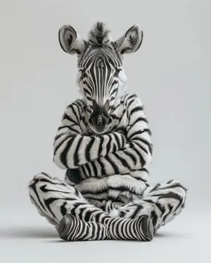 Ancient black zebra sculpture in wild safari art.