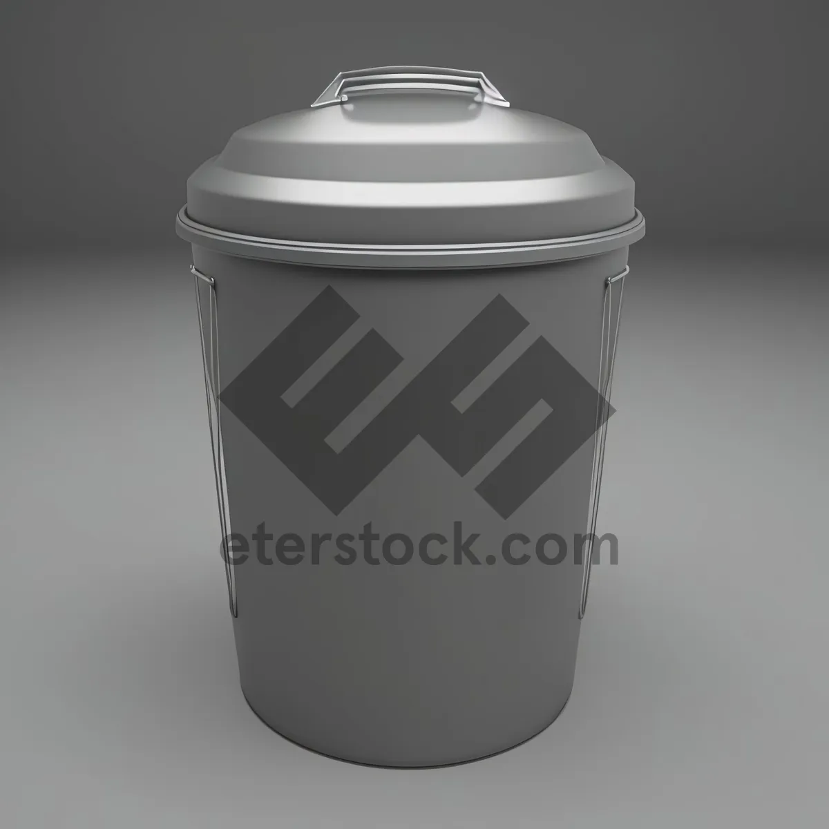 Picture of Container bin holding plastic water jug and metal coffee cup.