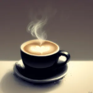 Freshly Brewed Morning Coffee on Dark Table