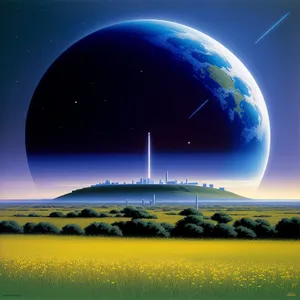 Enchanting Horizon: A Serene Sky with Mesmerizing Moon