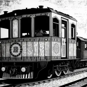 Vintage Electric Locomotive on Railroad Tracks