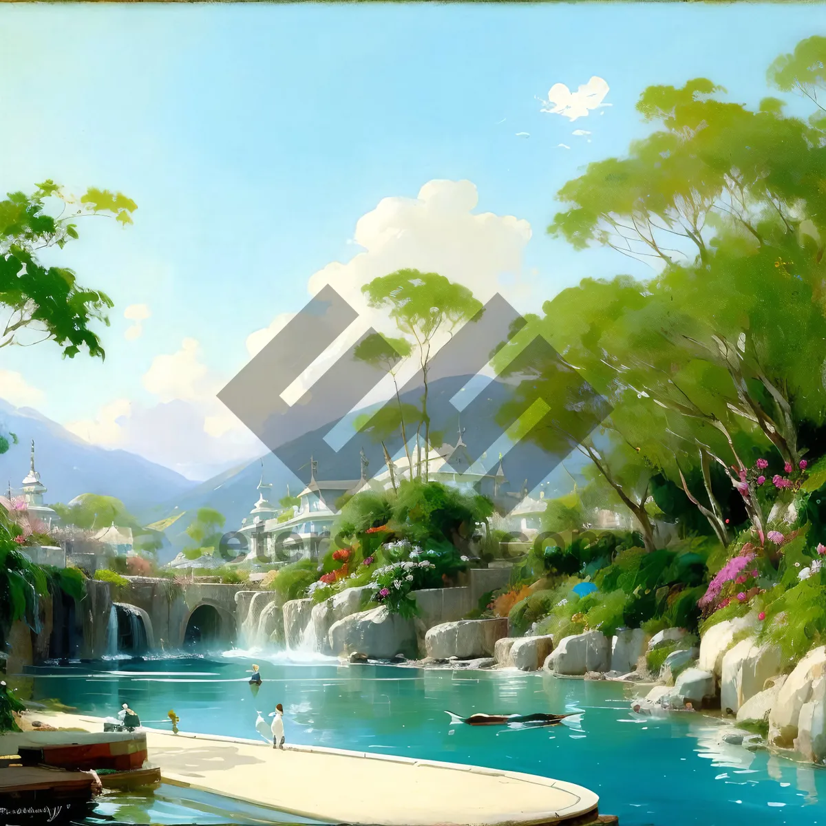 Picture of Tropical Paradise Resort with Palm-Fringed Beach and Crystal Clear Waters