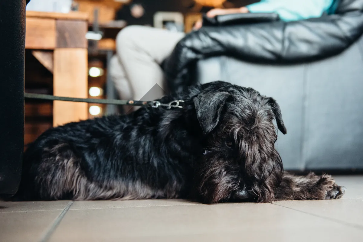 Picture of Adorable Scotch Terrier with Black Fur Cutely Posing