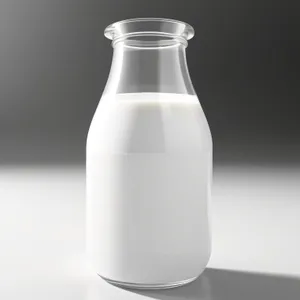 Transparent Milk Bottle with Liquid Dairy Product