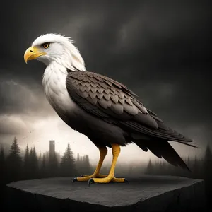 Majestic Bald Eagle Spreading Its Wings