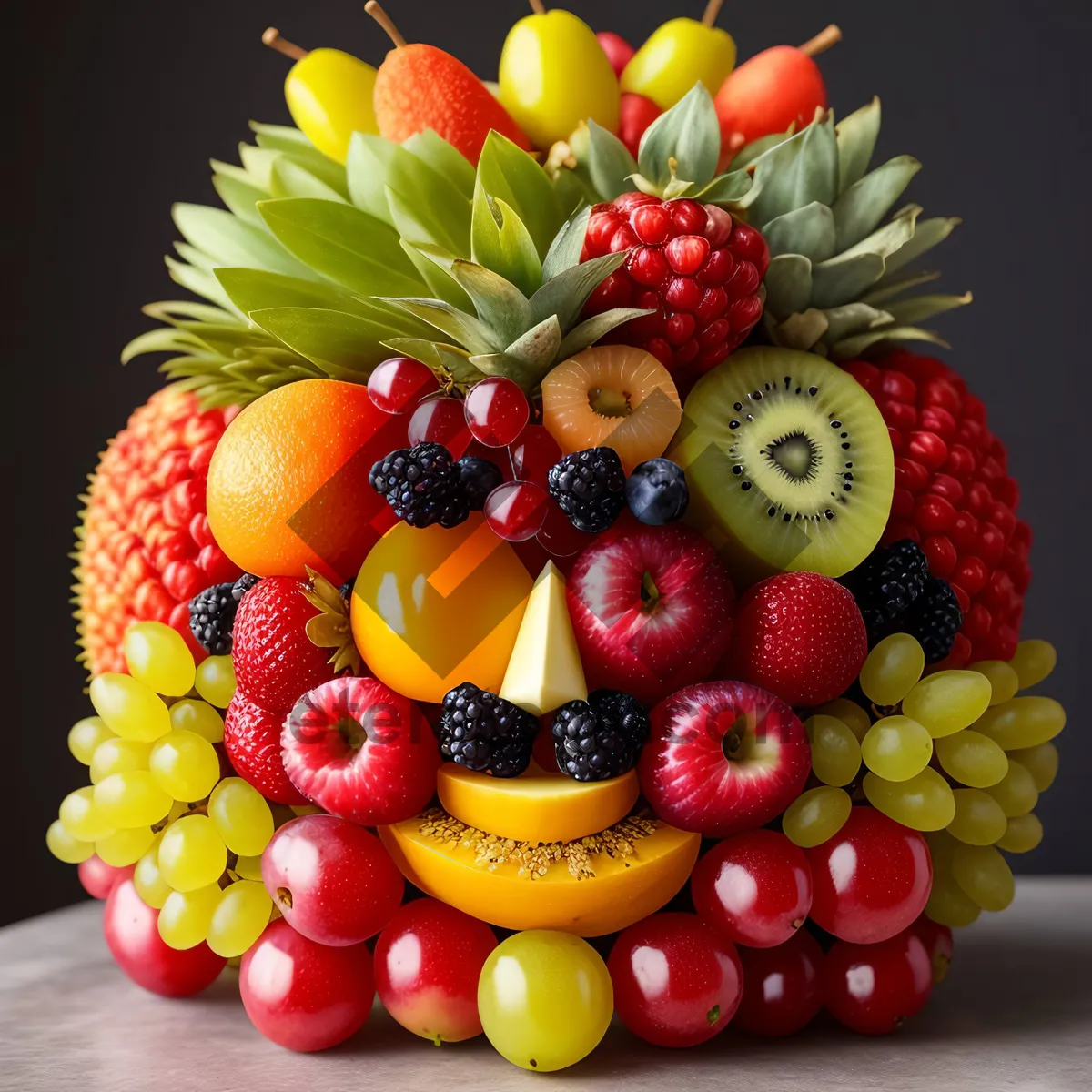 Picture of Fresh Fruit Medley: Pineapple, Grapes, Apple, Strawberry, Kiwi