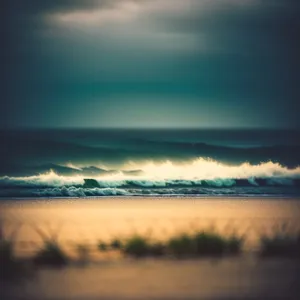 Serene Sunset Over Tropical Ocean Beach