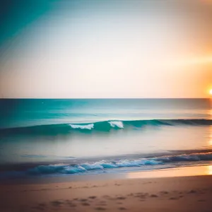 Serene Beachscape: A Tropical Paradise at Sunset