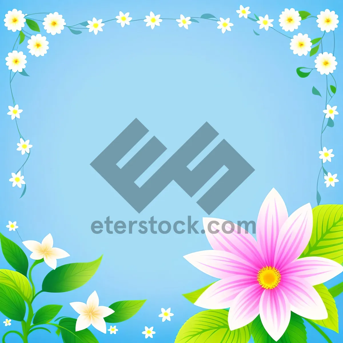 Picture of Floral Spring Frame with Pink Flowers