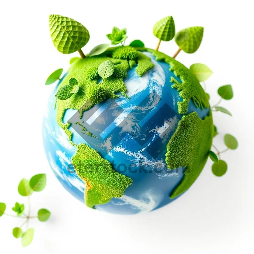 Picture of Earth Symbol with Floral Planet Shape Graphic Design