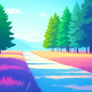 Summer Horizon - Acrylic Sky with Tree