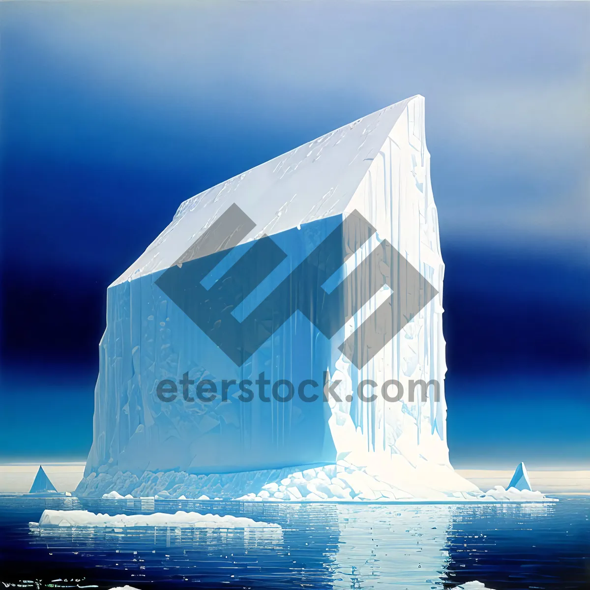 Picture of Arctic Summer: Majestic Glacier Reflecting Crystal Clear Sky