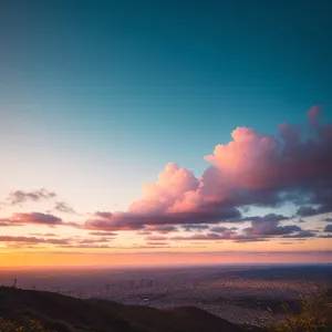 Vibrant Sunset Over Majestic Mountains