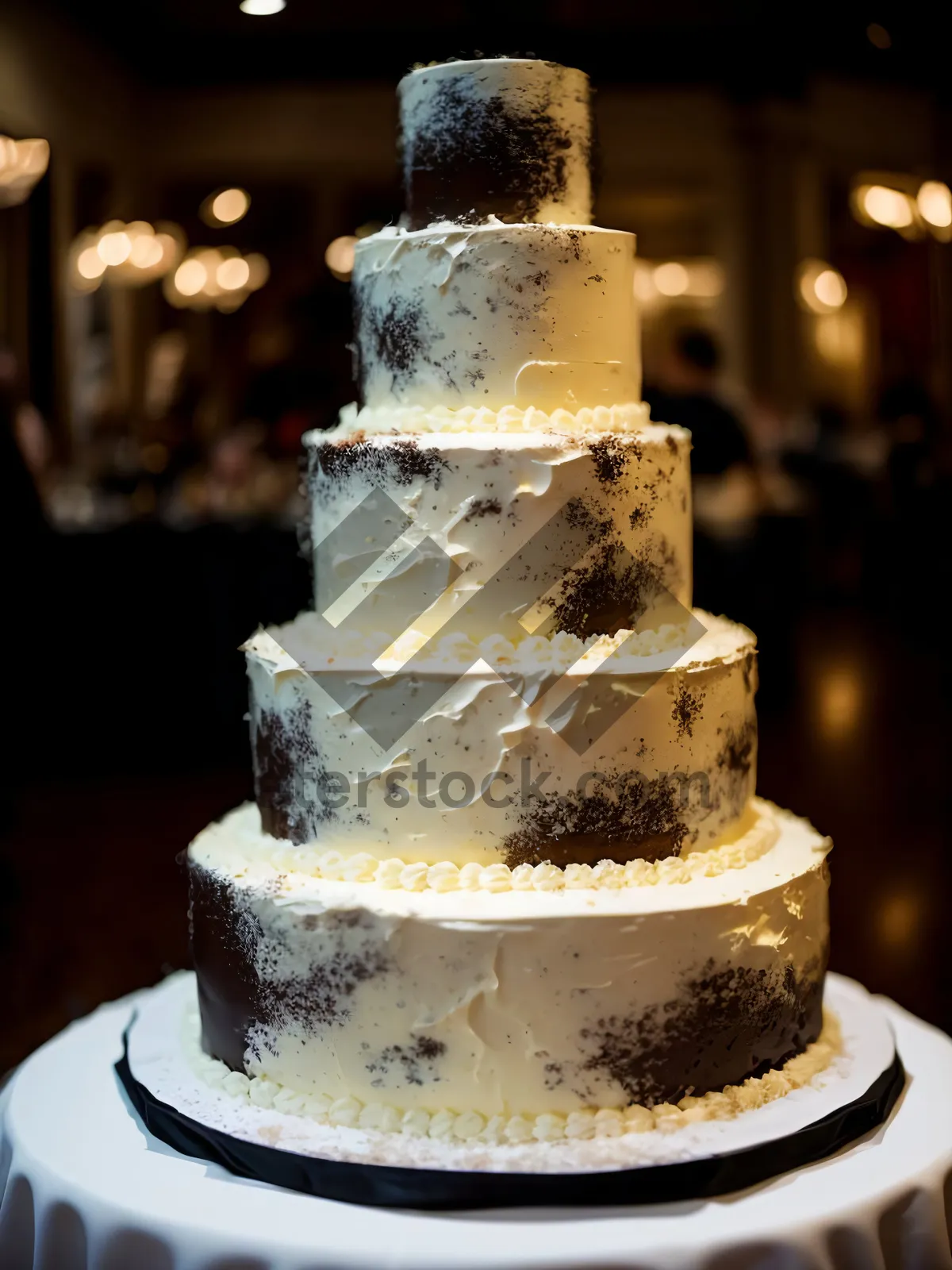 Picture of Delectable Cake with Cream and Fruit Toppings