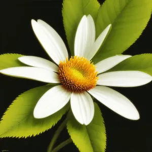 Bright Yellow Daisy Blossom in Meadow