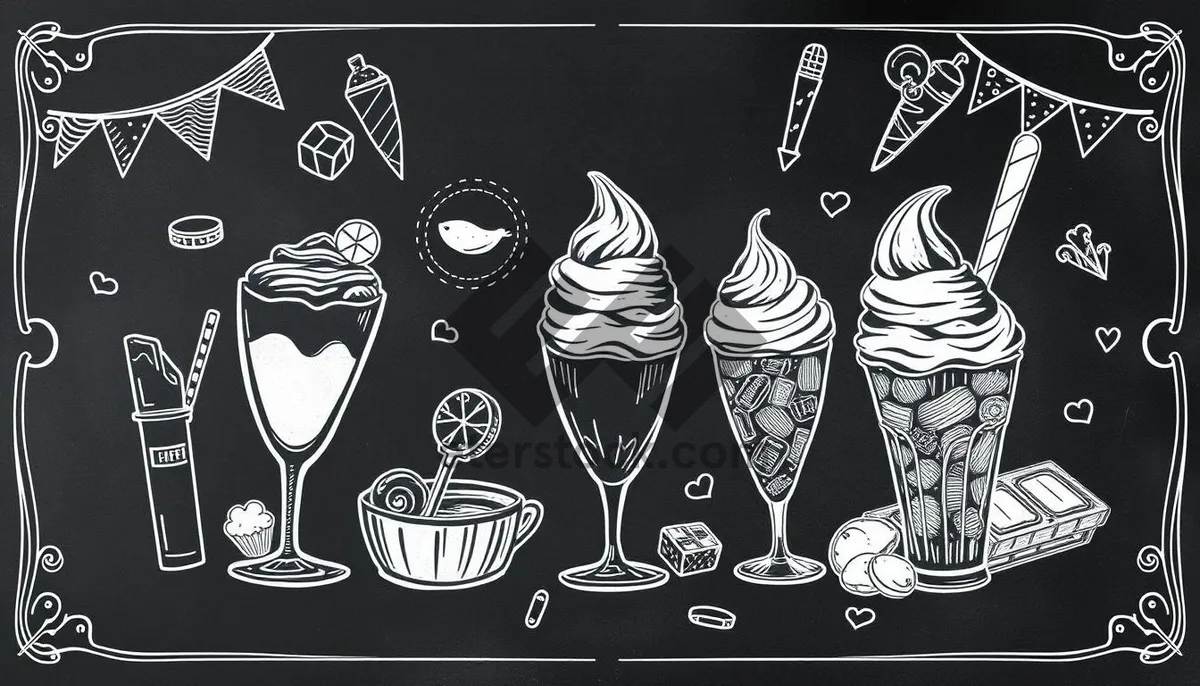 Picture of Black Floral Graphic Design Element