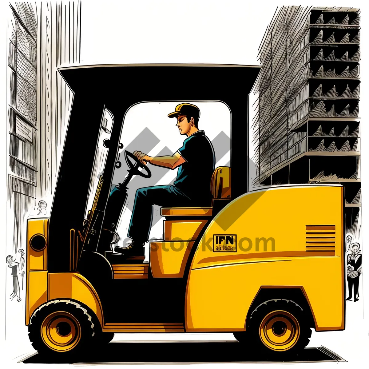 Picture of Forklift Cargo Truck in Industrial Transportation