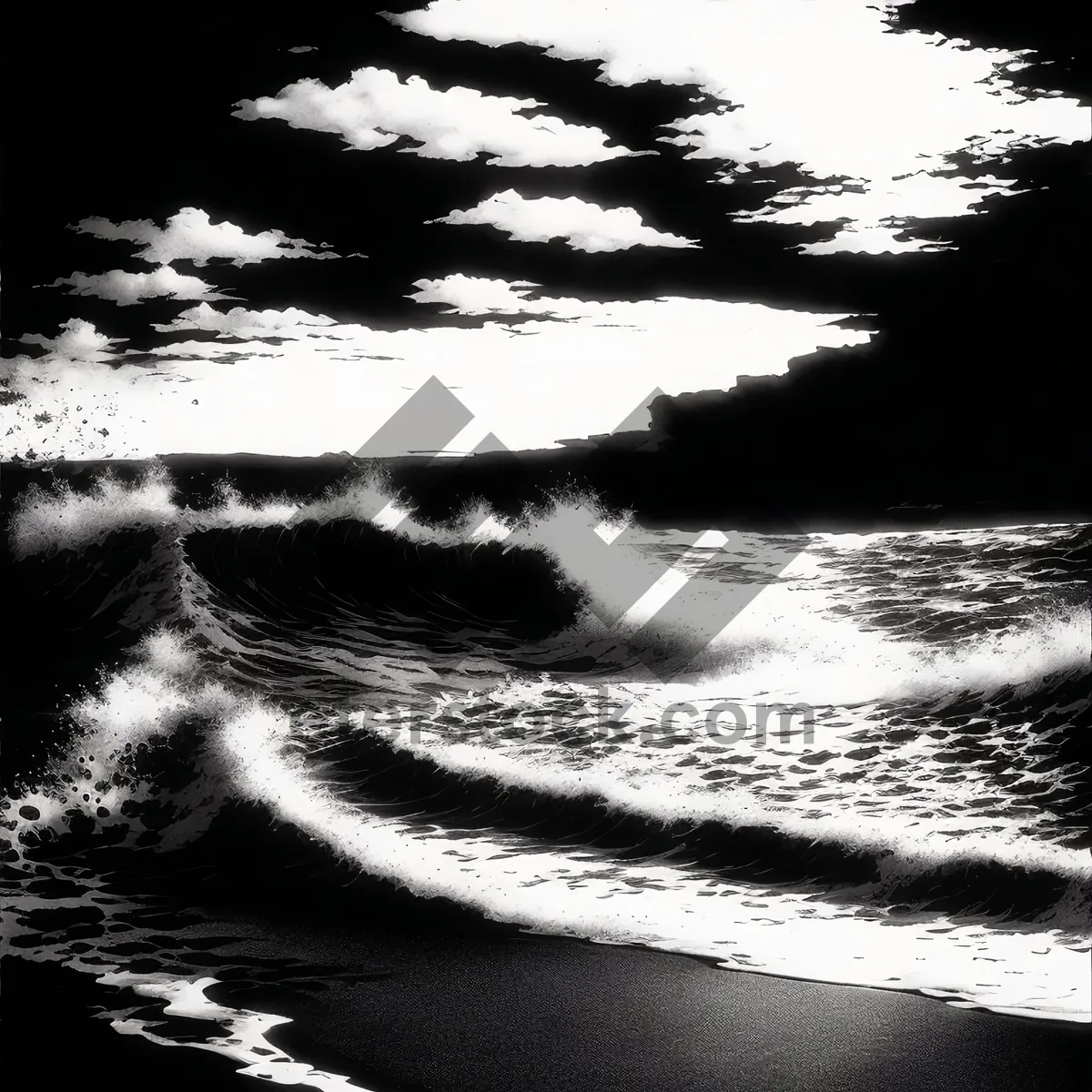 Picture of Sunset Waves on Tropical Beach