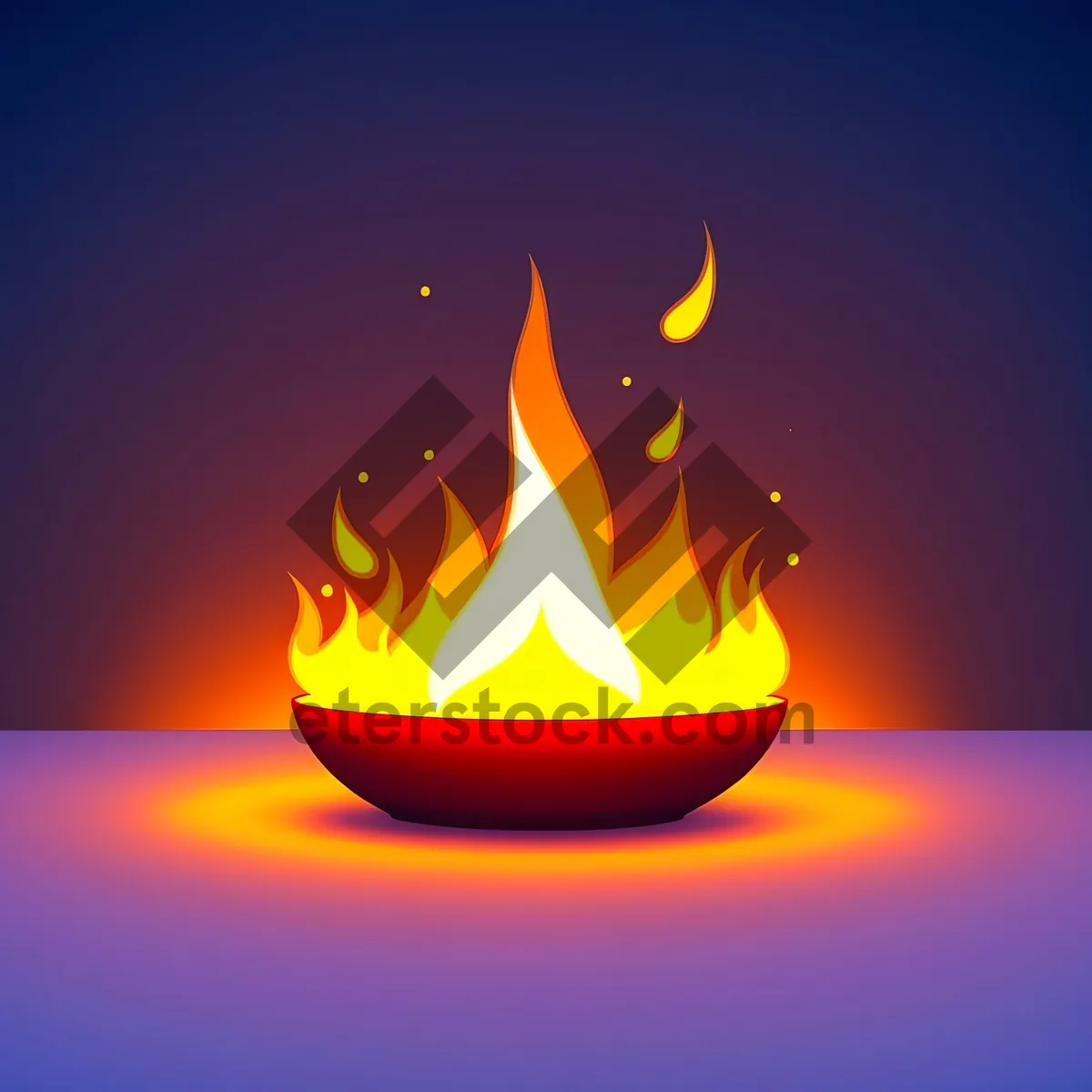 Picture of Blazing Button: A Shiny Icon of Heat and Light.