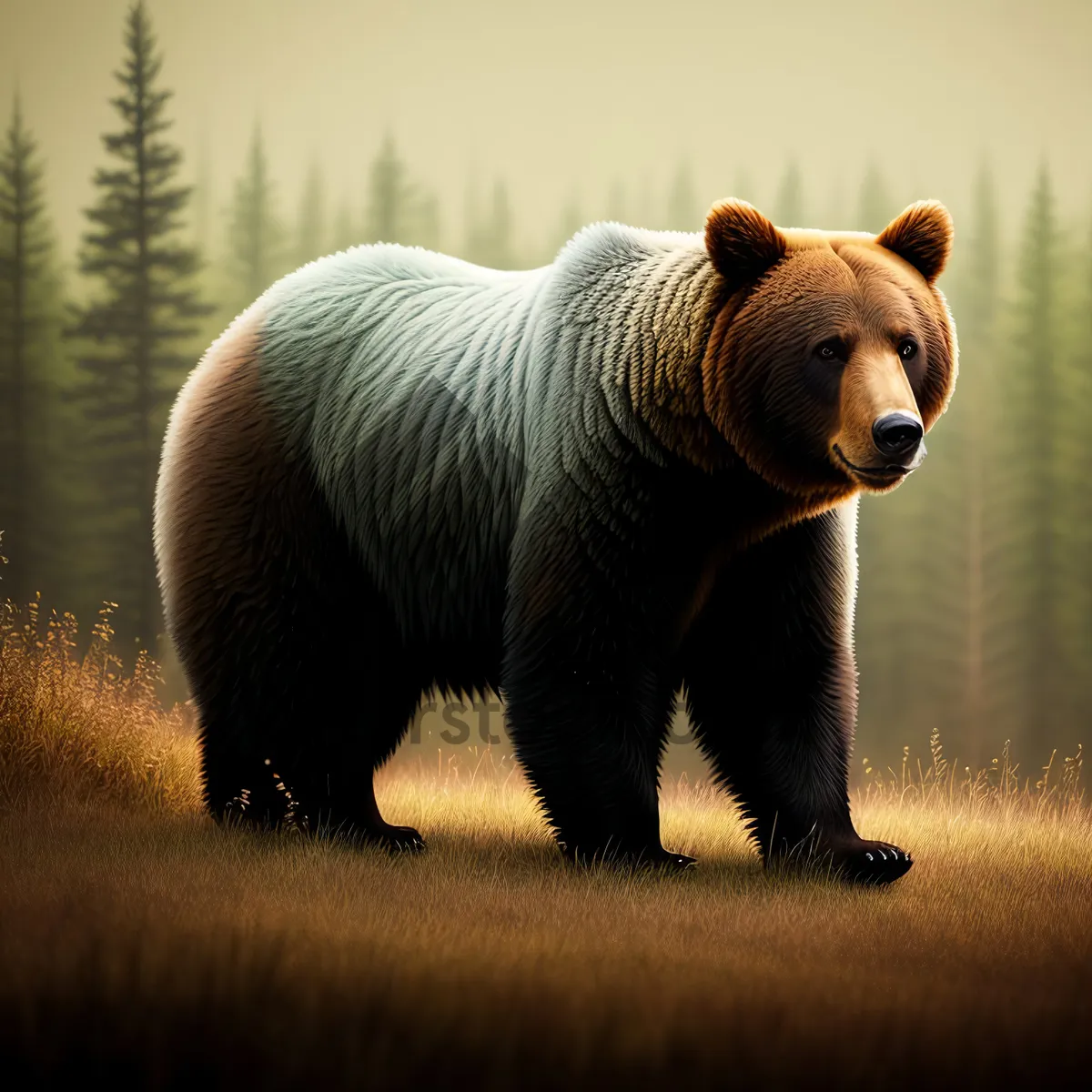Picture of Majestic Brown Bear in Wildlife Habitat