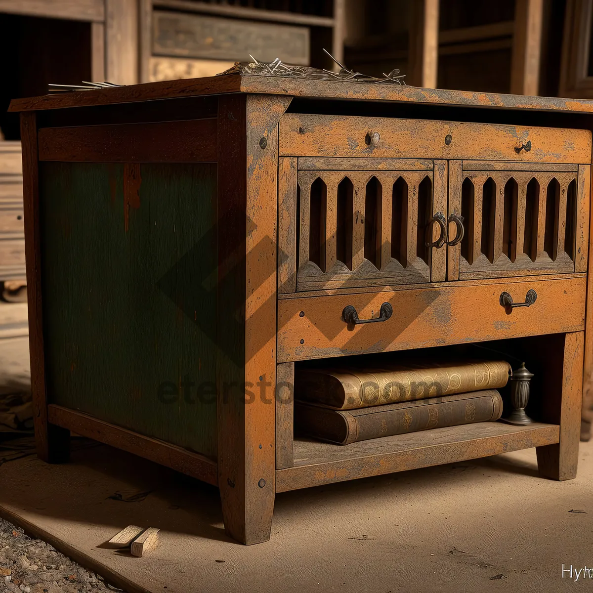 Picture of Vintage Wooden Crate with Rustic Charm