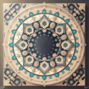 Colorful Ceramic Utensil with Arabesque Design