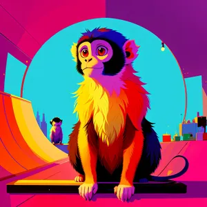 Silhouette DJ Art: Cartoon-inspired Fun with a Charismatic Broadcaster