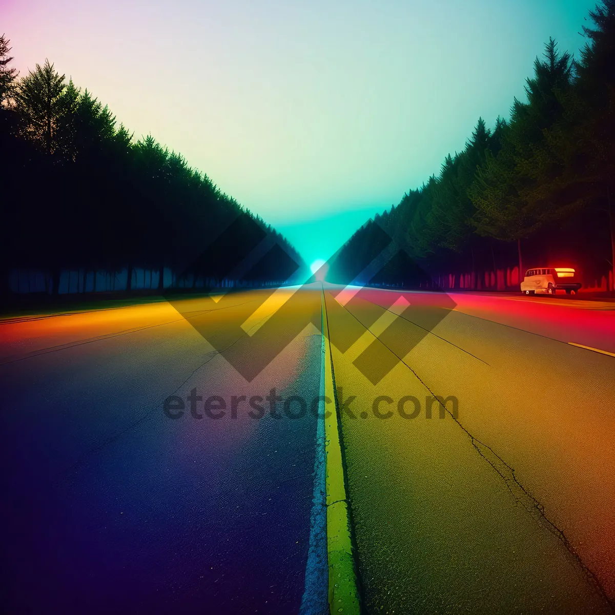 Picture of Fast-paced Roadway Motion Under Clear Sky