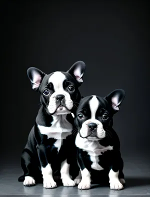 Cute and Wrinkle-faced Bulldog Puppy
