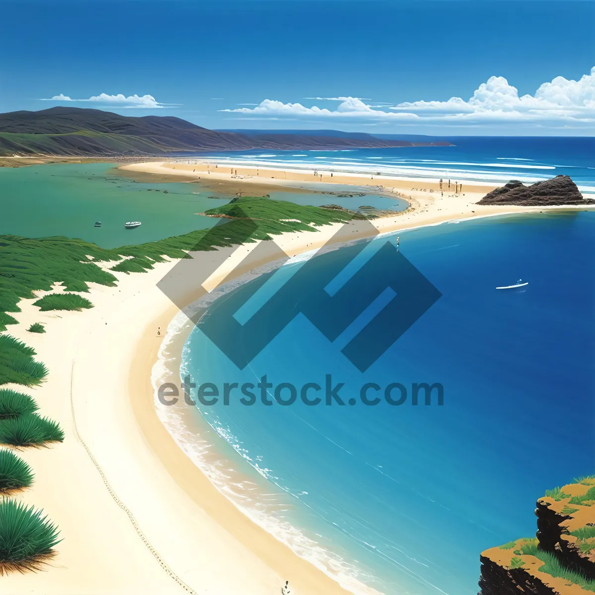 Picture of Paradise Retreat: Serene Beachscape with Turquoise Waves