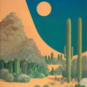 Desert Skies: Majestic Saguaro Cactus and Plant