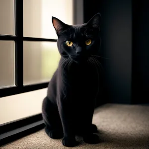 Adorable Kitty Lounging on Windowsill