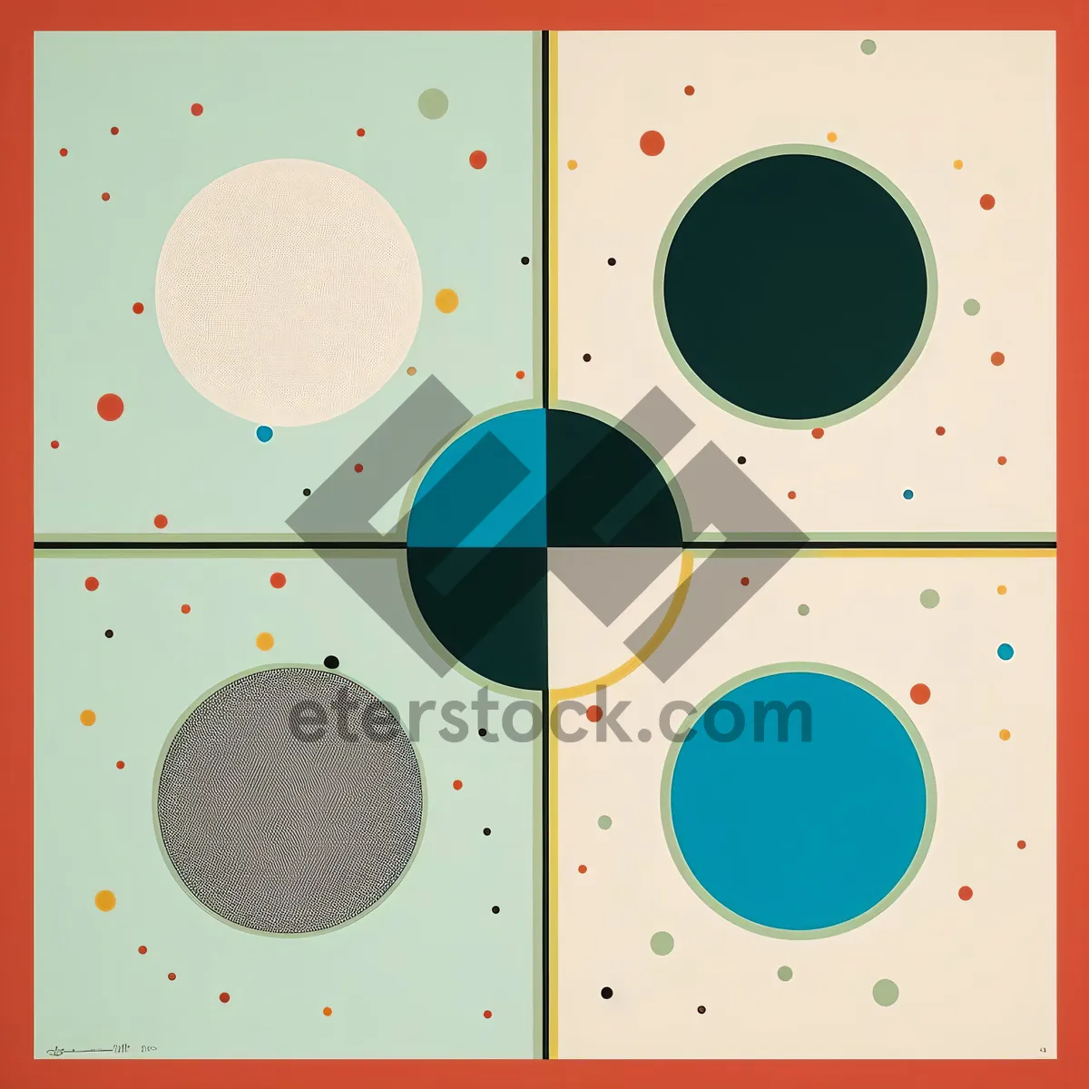 Picture of Polka Dot Circle Pattern - Artistic Wallpaper with Textured Design