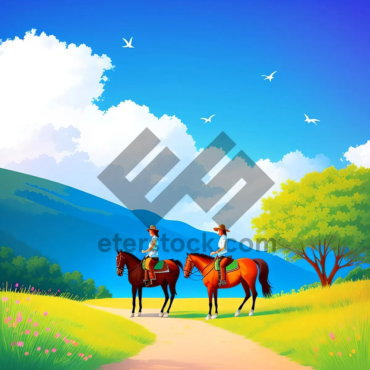 Picture of Idyllic Rural Landscape Under Summer Sky