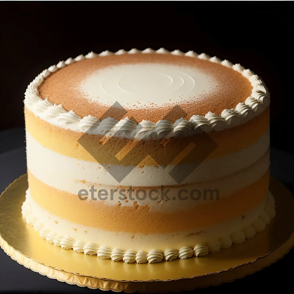 Picture of Delicious chocolate cake with creamy coffee frosting on plate