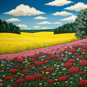 Breathtaking Landscape: Vibrant Summer Tulip Field