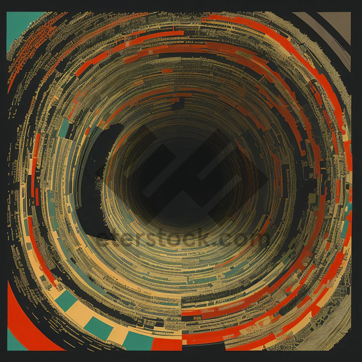 Picture of Abstract CD Art: Futuristic Design with Circular Patterns and Digital Light