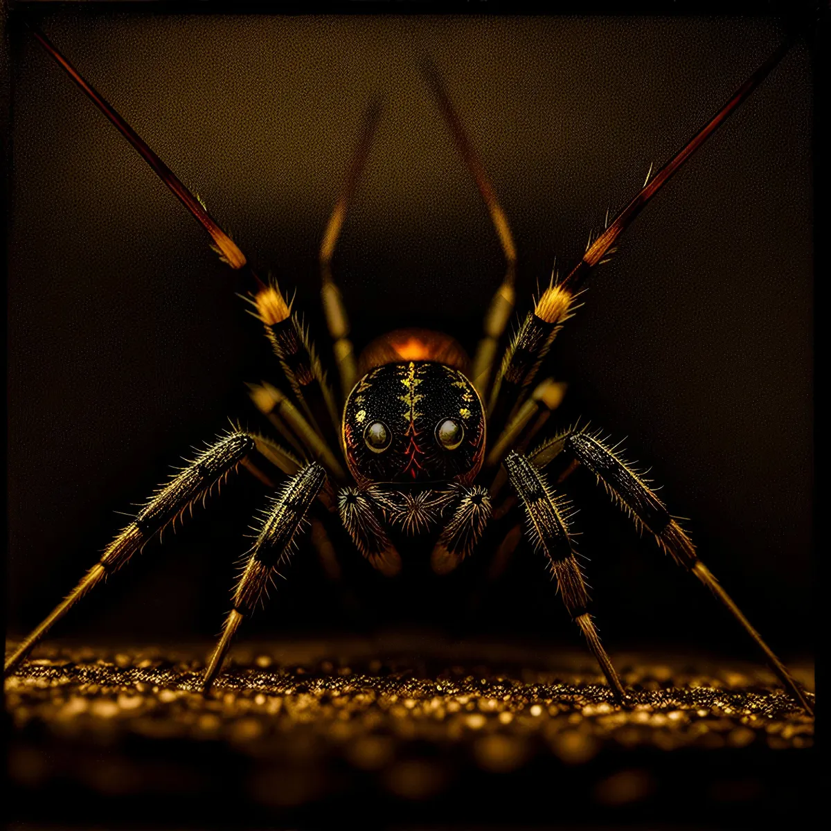 Picture of Black Widow Spider in Intricate Web