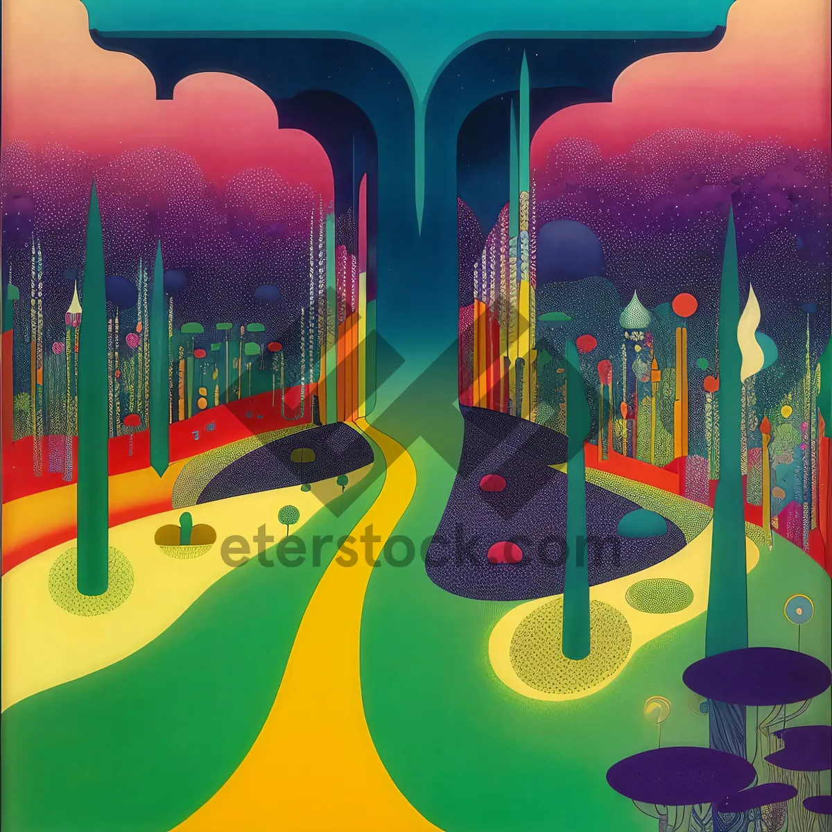 Picture of Colorful menorah and artist holding paintbrush and pencil