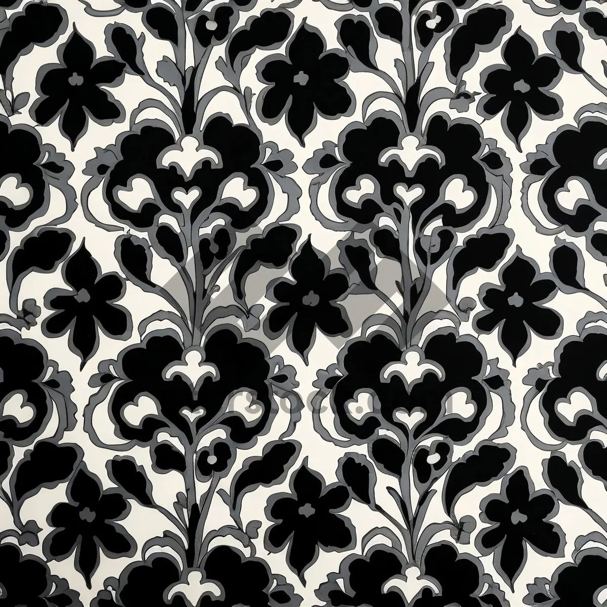 Picture of Ornate Floral Antique Textile Wallpaper Design