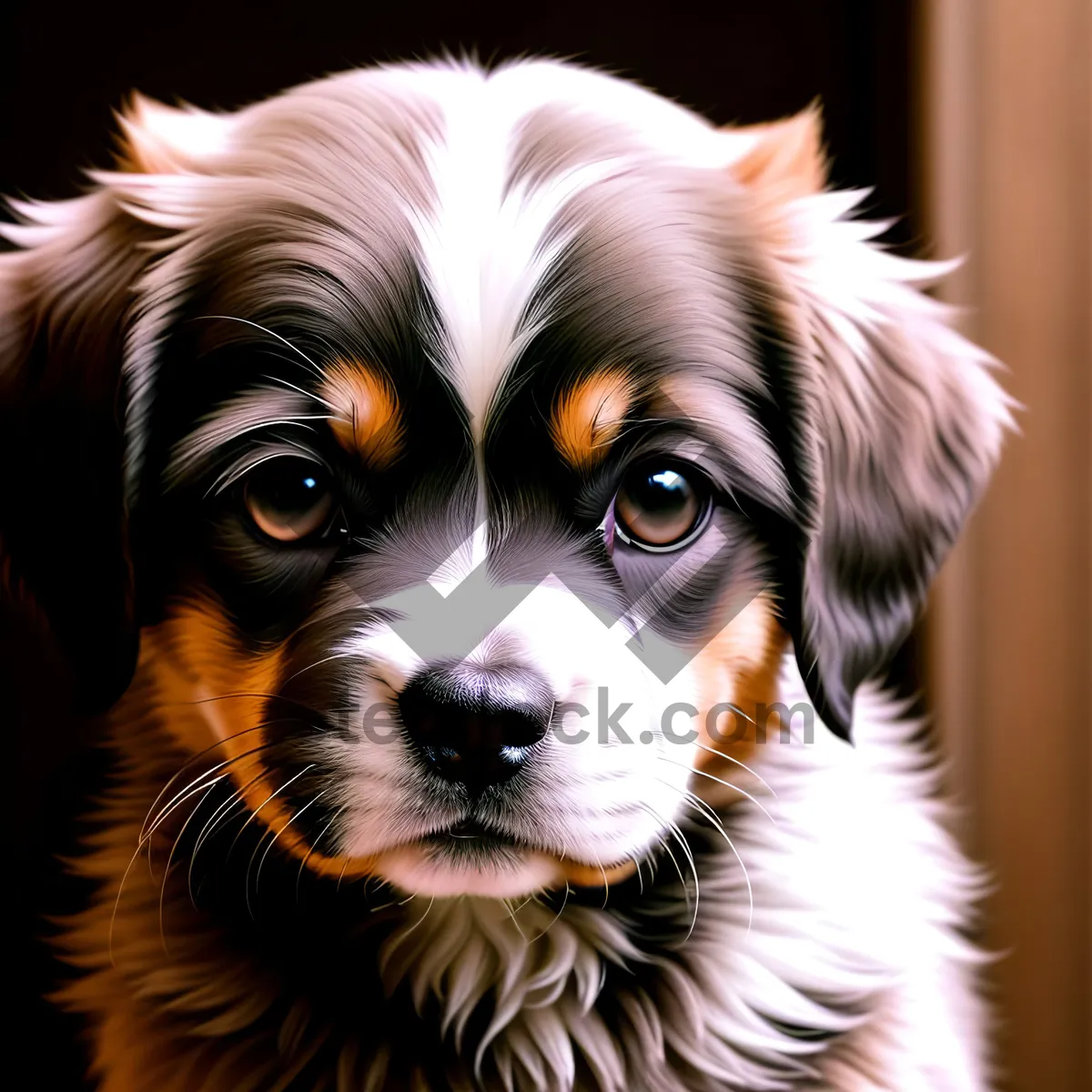 Picture of Cute Toy Spaniel Puppy with Adorable Brown Eyes