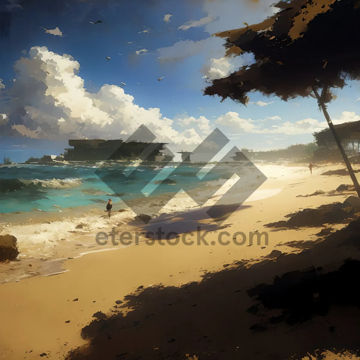 Picture of Paradise Escape: Serene Beach with Turquoise Waves