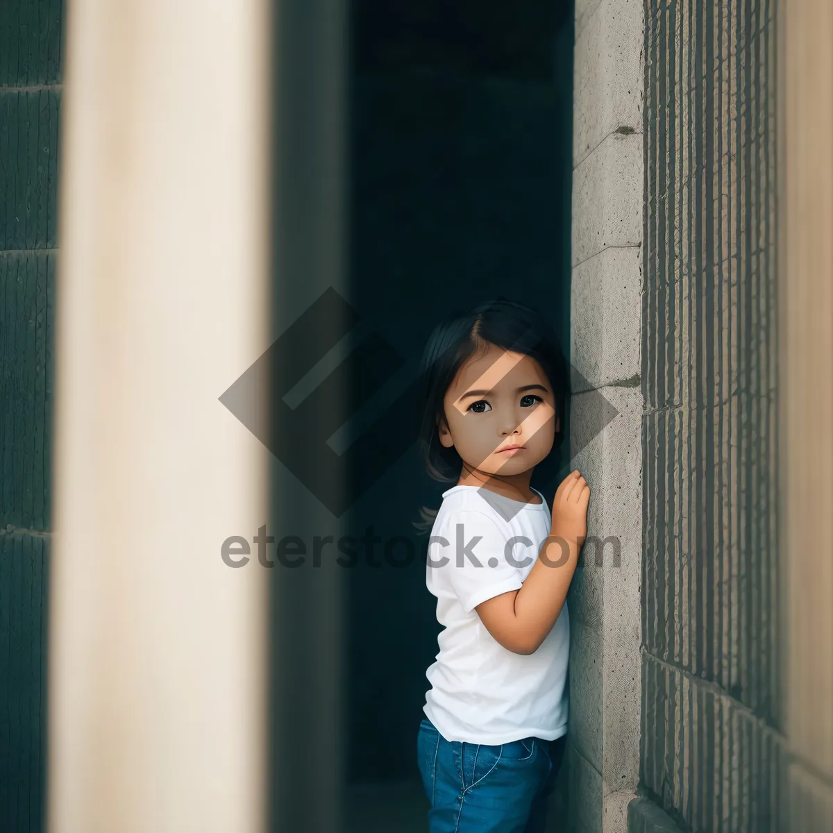 Picture of Joyful Little Gymnast on Horizontal Bar