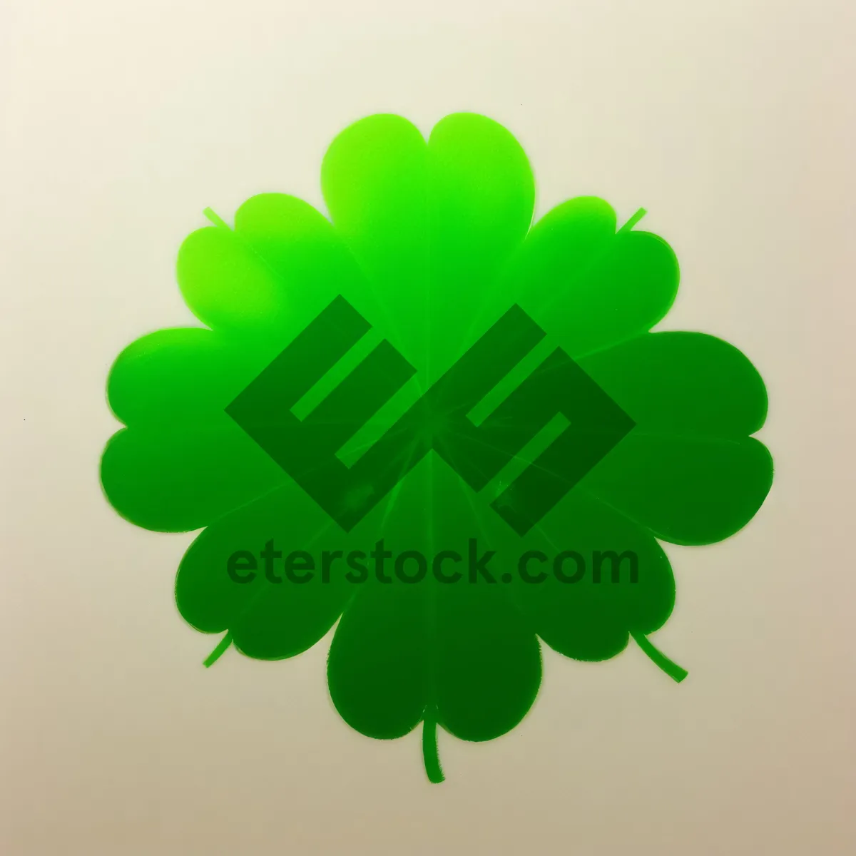 Picture of Floral Wallpaper with Decorative Clover Element