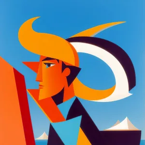 Creative Symbolic Graphic Design Icon: Artistic Sign
