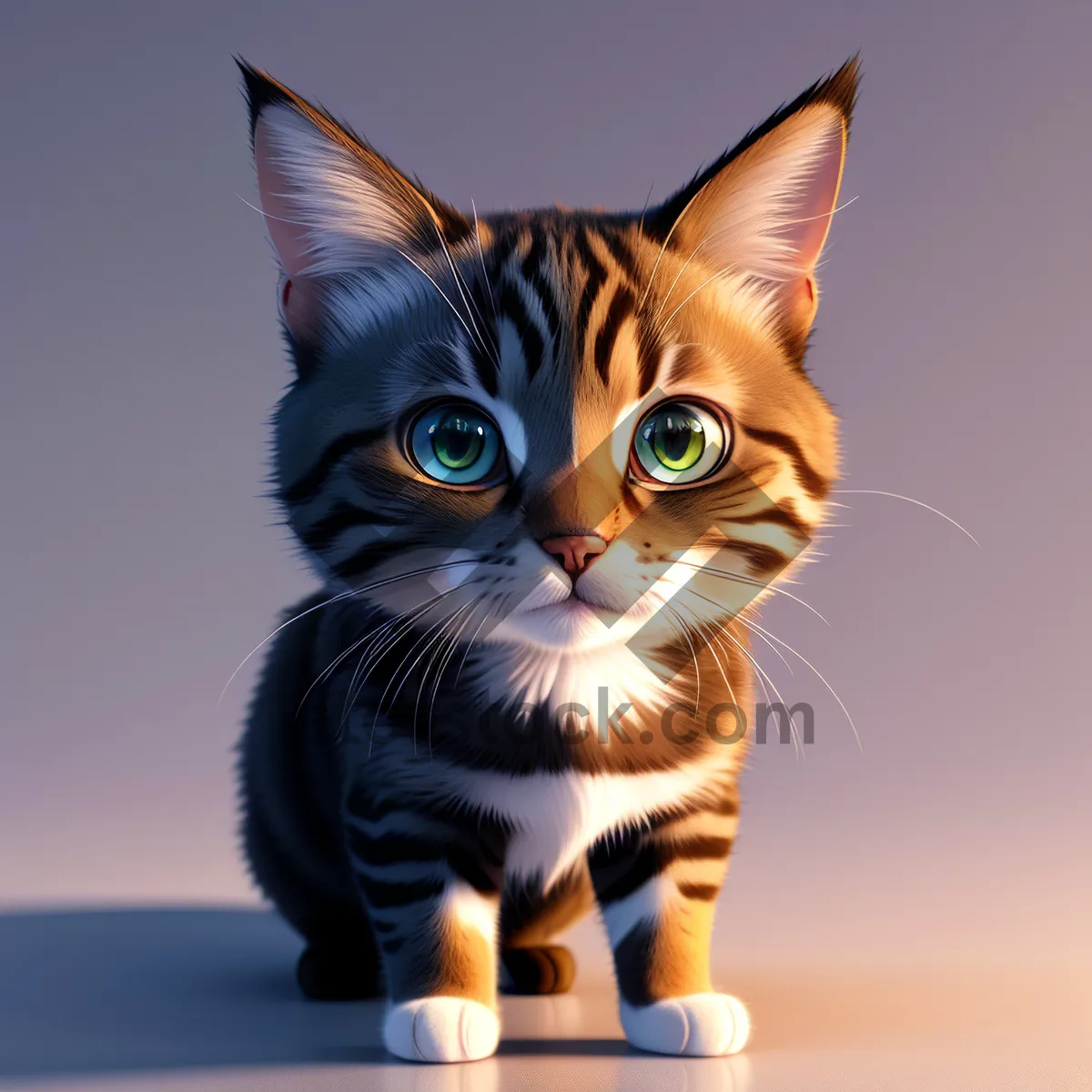 Picture of Fuzzy Gray Tabby Kitty with Cute Whiskers