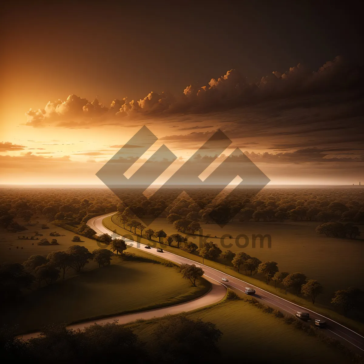 Picture of Serene Sunset Over Tranquil Shoreline