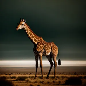 Graceful Giraffe Roaming Serengeti's Vast Wilderness